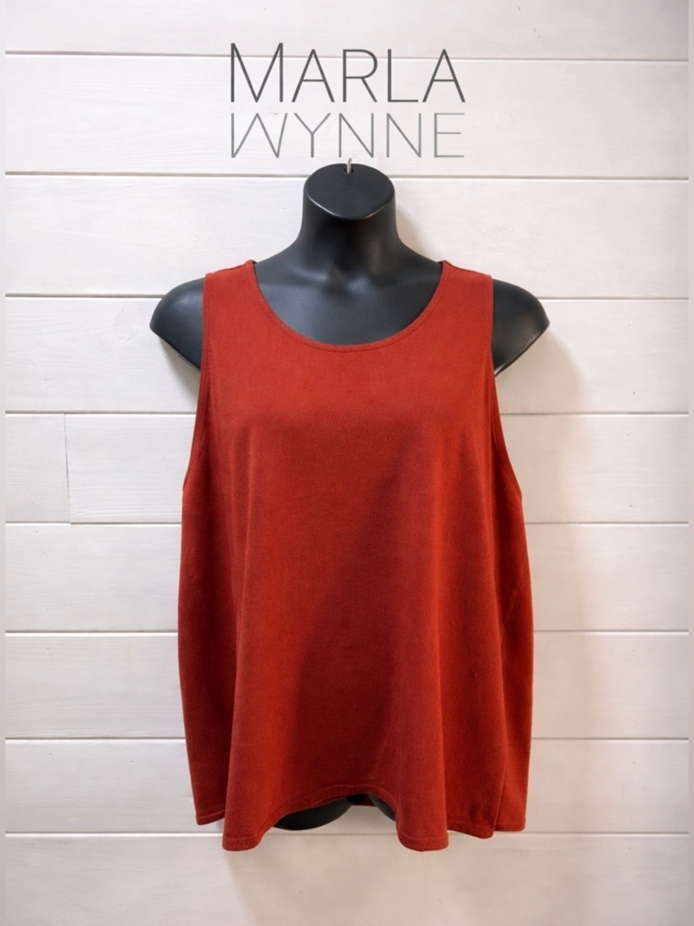 MARLA WYNNE Rust Sleeveless Knit Top – Size US 3X